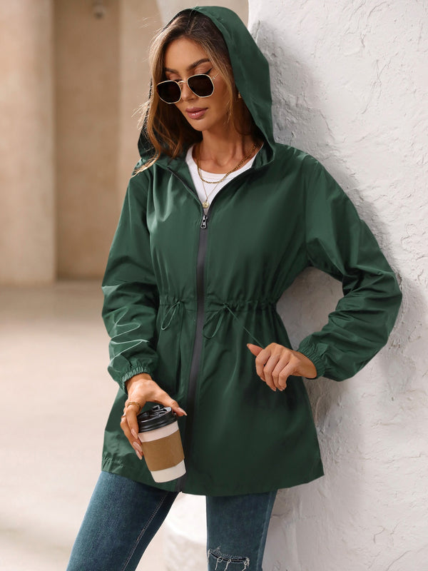 Ivy Lane Outdoor Waterproof Long Sleeve Hooded Windbreaker