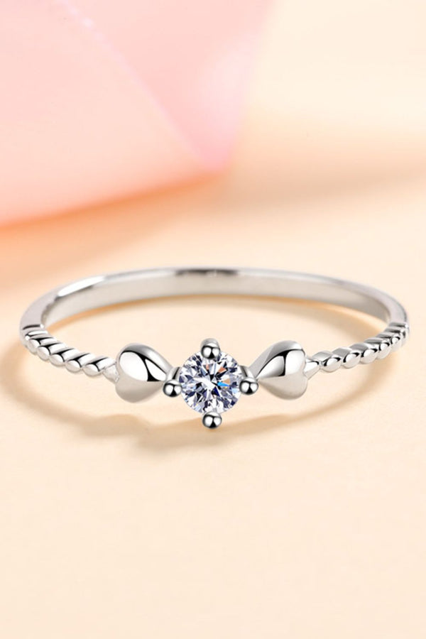 Adored Moissanite Heart 925 Sterling Silver Ring