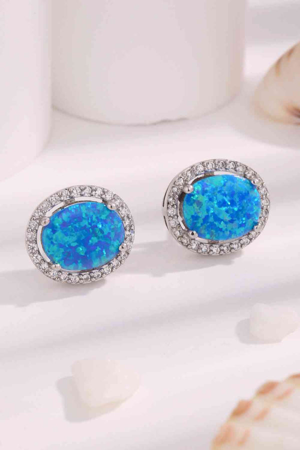 Opal Round Earrings